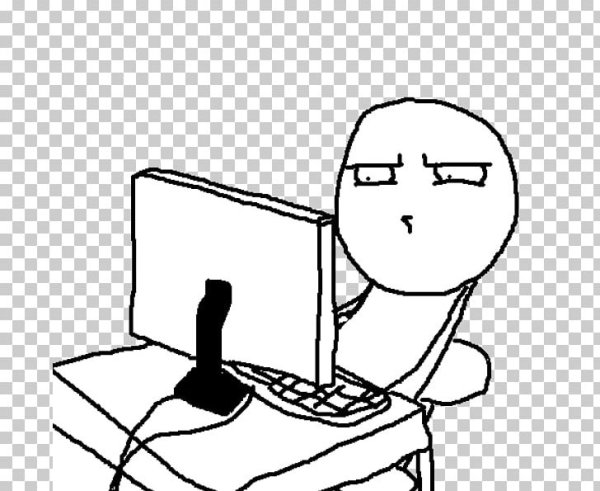 Нарисованный Мем за компом