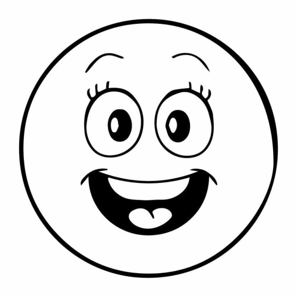 Веселый смайлик раскраска