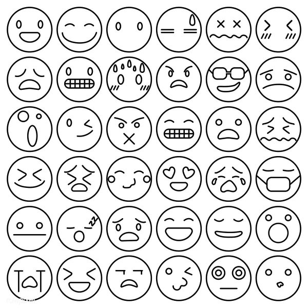 Смайлики не Раскрашенные