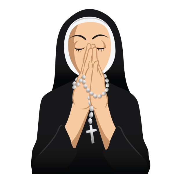 Эмодзи монахиня молится