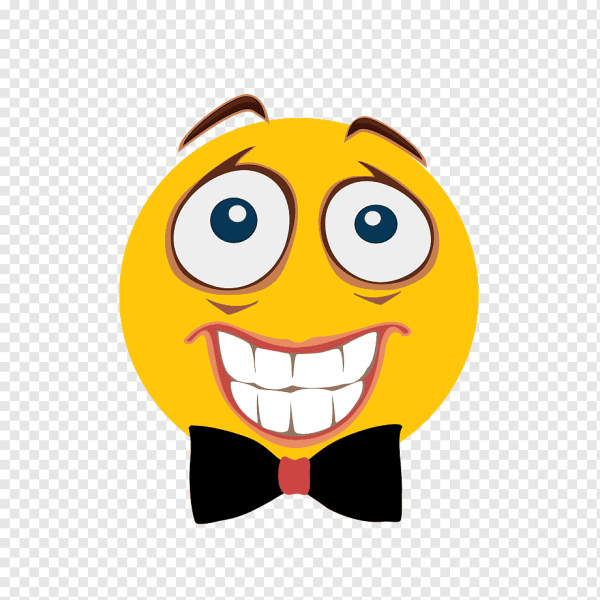 Смайлик черно-белый на прозрачном фоне