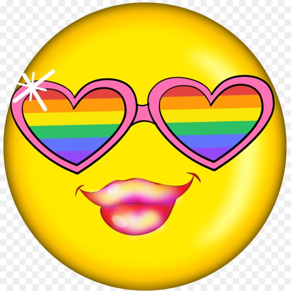 Смайлик с сердечками в глазах