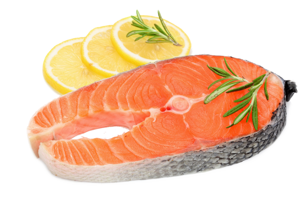 Рыба семга на белом фоне