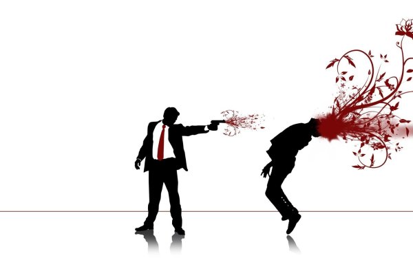 Человек стреляет в другого