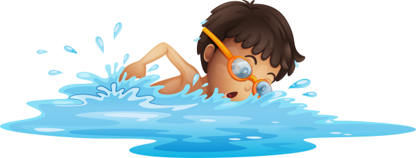 Пловец на прозрачном фоне