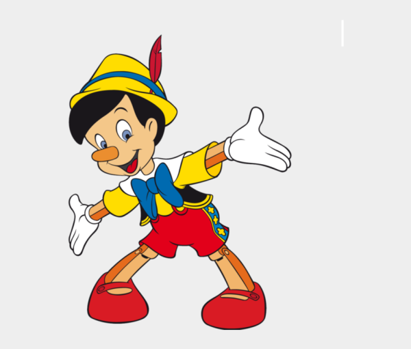 Пиноккио на белом фоне