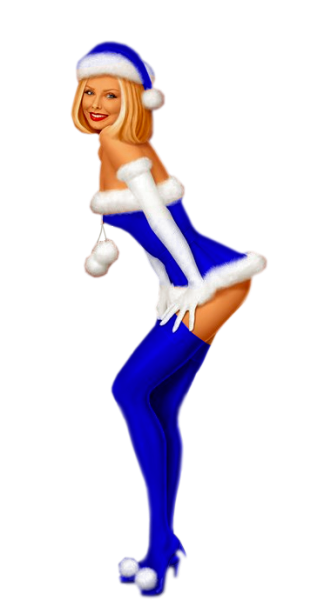 Танцующая Снегурочка на прозрачном фоне