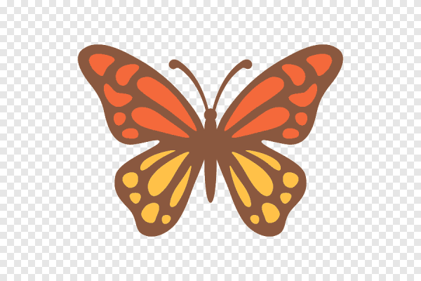 Смайлик бабочка на прозрачном фоне