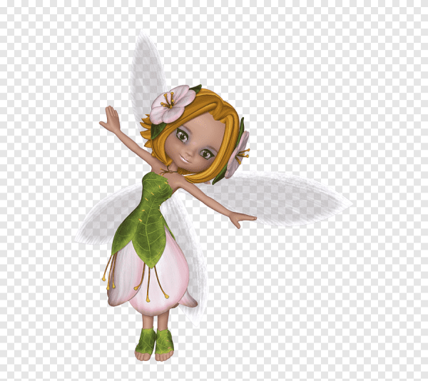 Маленькие феи на прозрачном фоне