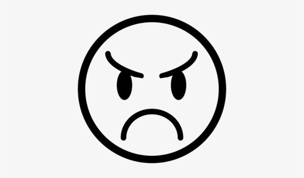 Злой смайлик черно белый