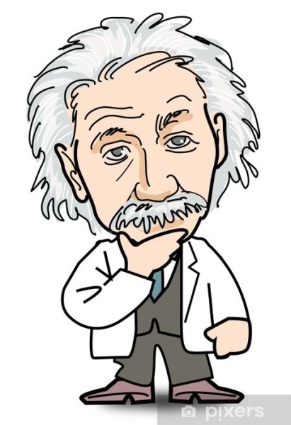 Альберт Эйнштейн мультяшный молодой