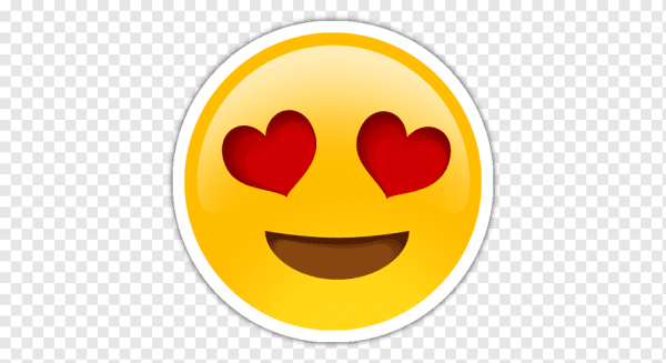 Смайлик с сердечками в глазах