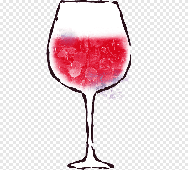 Бокал розового вина вектор