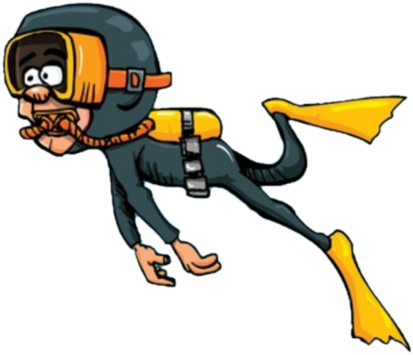 Аквалангист мультяшный