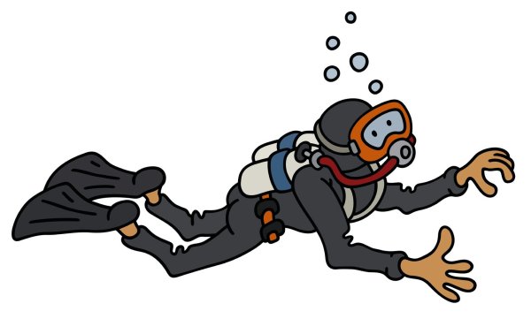 Аквалангист мультяшный