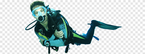 Аквалангист на прозрачном фоне