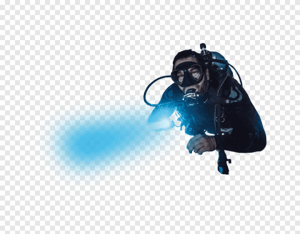Аквалангист на прозрачном фоне