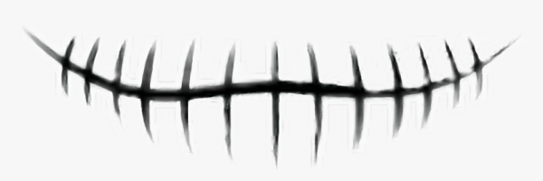 Зловещая улыбка на белом фоне реалистично