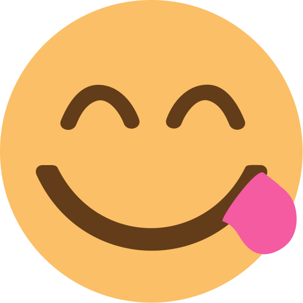 Смайлик с языком вкусно