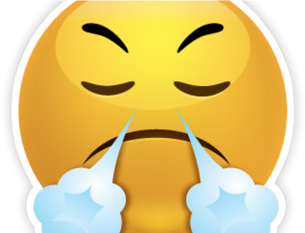 Смайлик с паром из носа