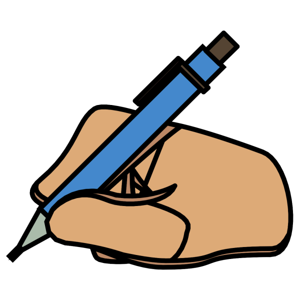 Значок рука с ручкой