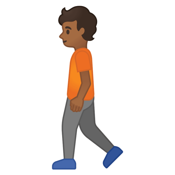 Смайлик идущий человек