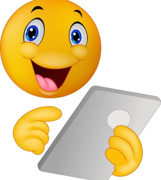 Смайл с телефоном в руках