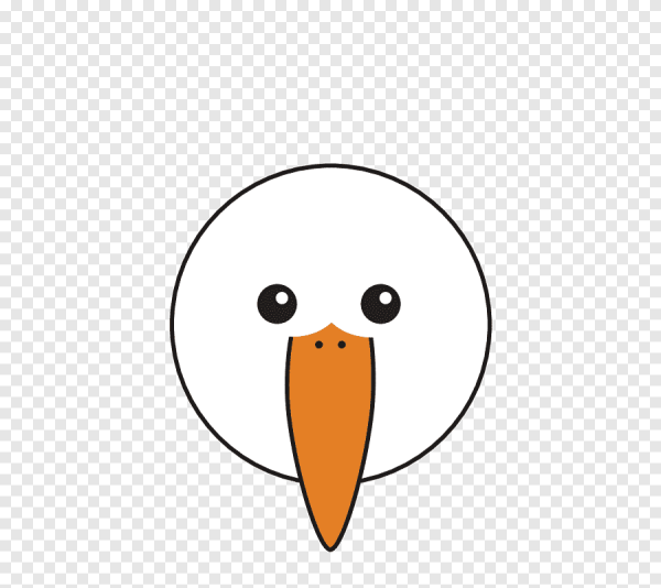 Смайлик с клювом и глазами