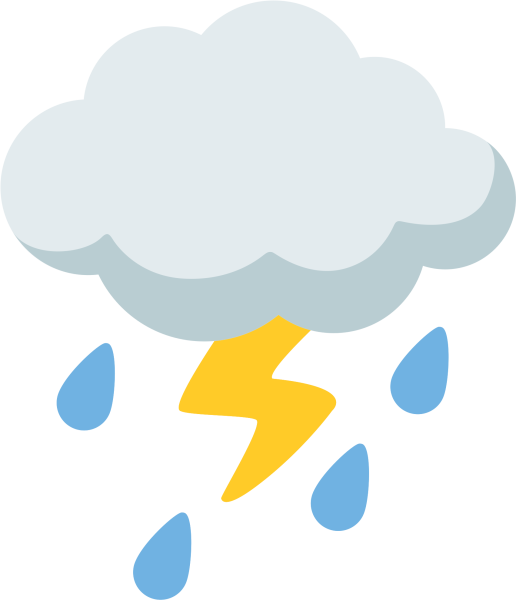 Облако с грозой смайлик