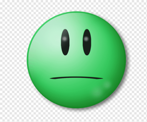 Зеленый смайлик с прямым ртом