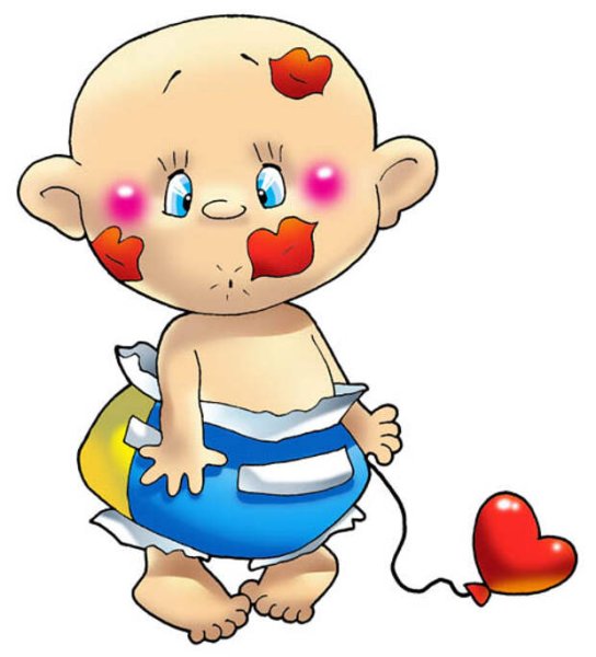 Малыш в коляске мультяшный