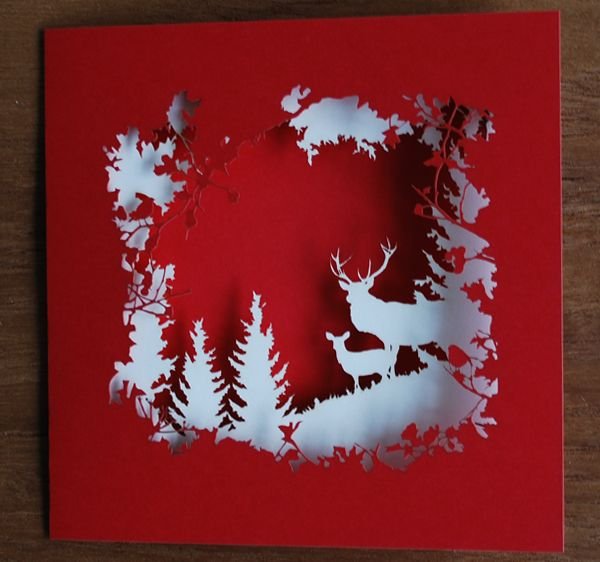 Открытка киригами новый год