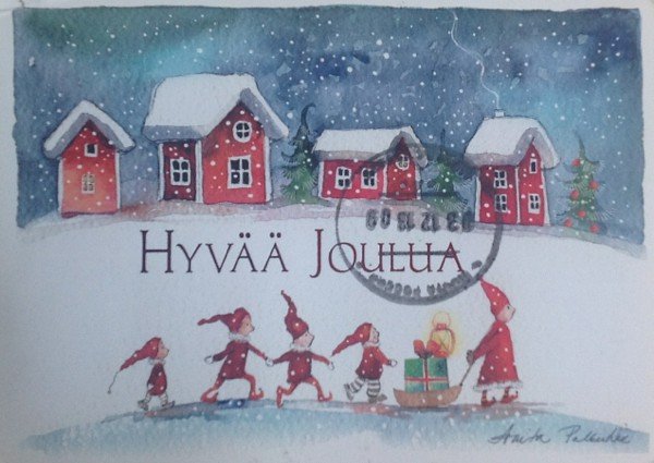 Новогодние открытки на финском языке