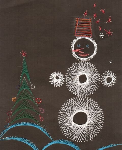 Зимнее панно своими руками