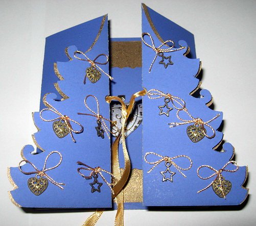 Шаблон открытки елка складная