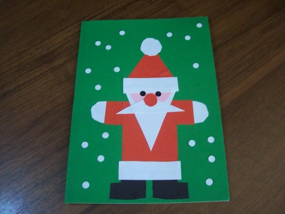 Аппликация Деда Мороза из цветной бумаги