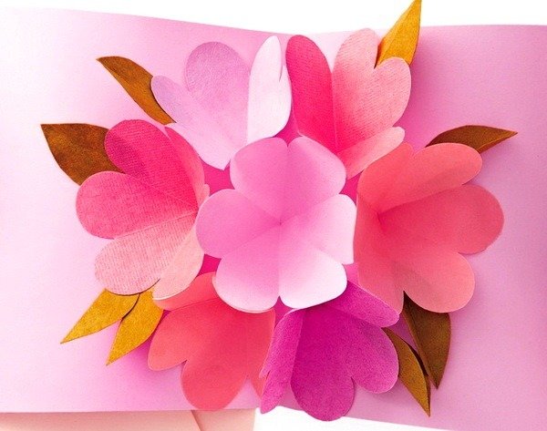 Аткрытка с обёмными цветами