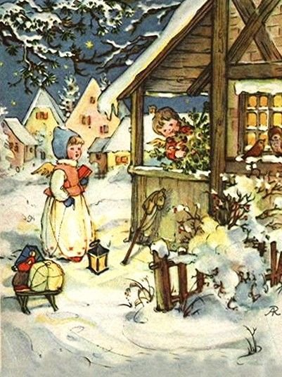 Старые открытки канун Рождества