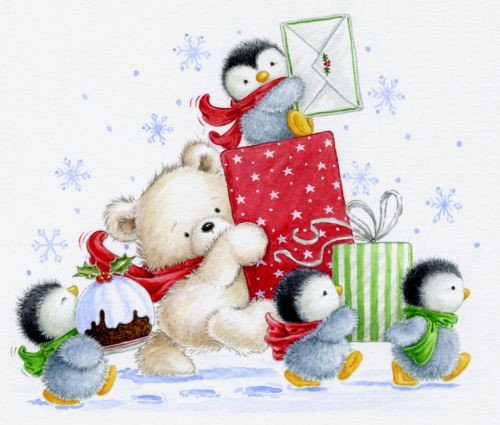 Милые маленькие открытки на новый год