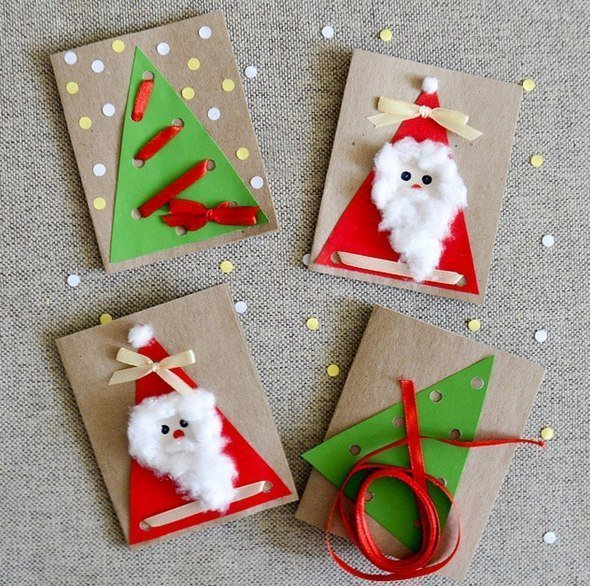 Поделка открытка на новый год