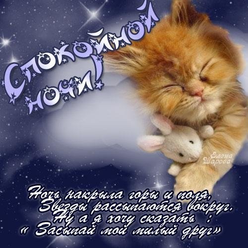 Очень приятное пожелание спокойной ночи