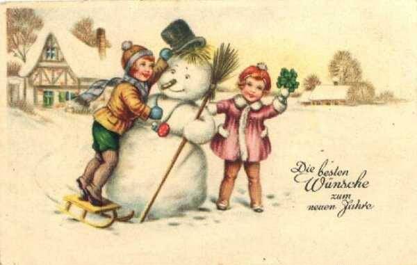 Старые немецкие открытки с новым годом