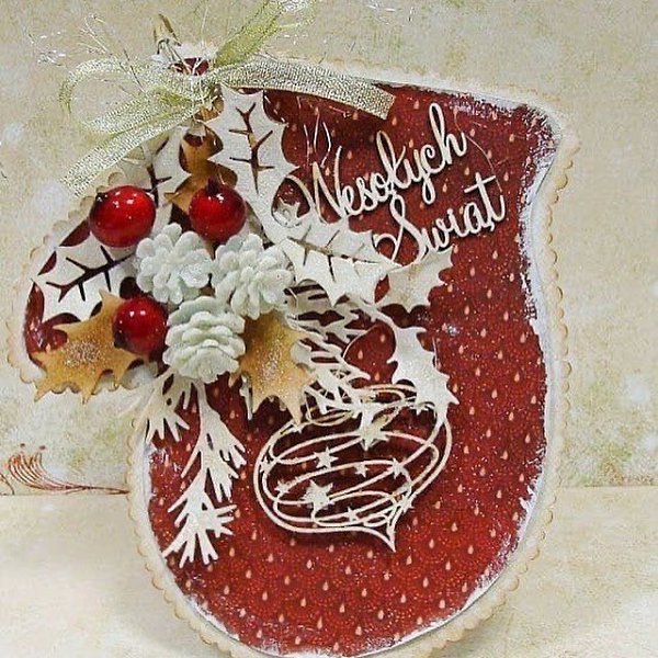 Открытка в форме рукавички