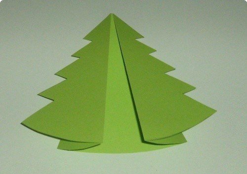Елочка оригами из бумаги