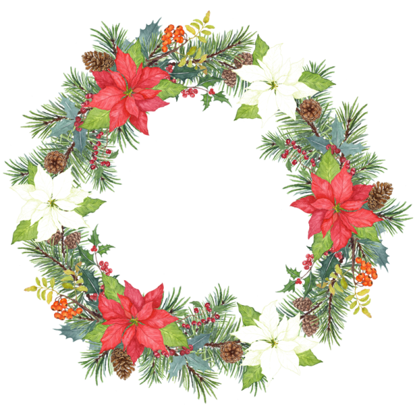 Зимний акварельный венок