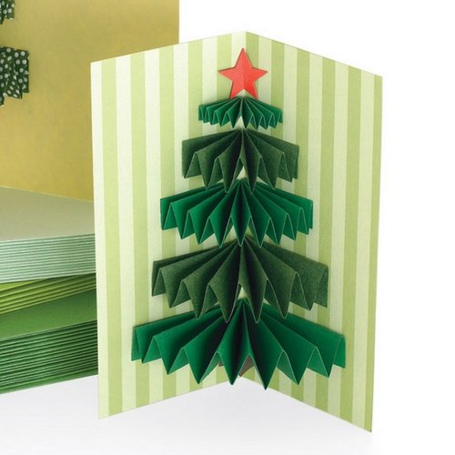 Елка из гармошки открытка