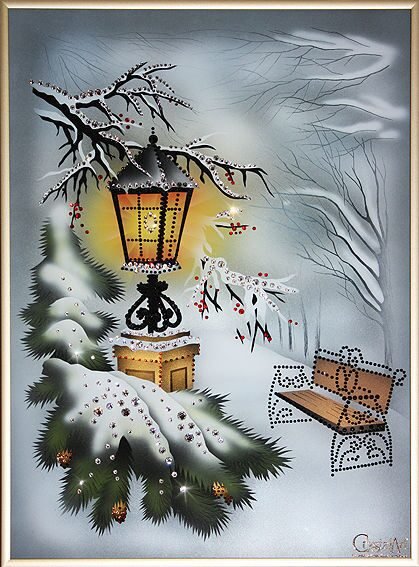 Зимний уличный фонарь