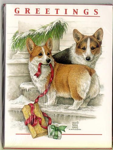 Рождественские открытки с корги