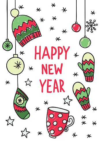 Happy New year красивая надпись