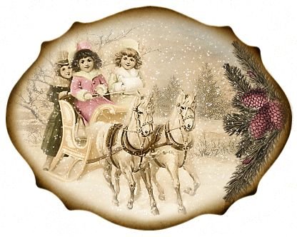 Овальные Рождественские открытки